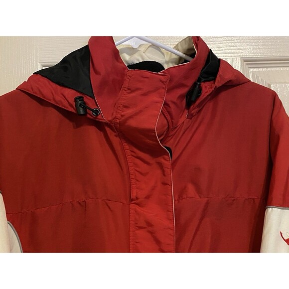 Vtg Y2K Lei Jacket Womens L Red White Ski Snowboard Winter Coat Hoodie L.E.I - Picture 7 of 16